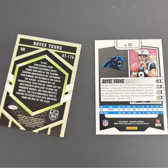 Lot 4 Bryce Young 2022 2023 Rookie Draft Ungraded Trading Cards Leaf Panini Sage - Picture 5 of 5